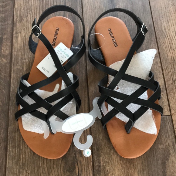 Maurices | Shoes | Nwt Maurices 9 Black Flat Sandals | Poshmark